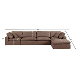 Comfy Brown Vegan Leather Modular Sectional 188Brown-Sec5A Meridian Furniture