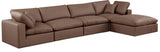 Comfy Brown Vegan Leather Modular Sectional 188Brown-Sec5A Meridian Furniture