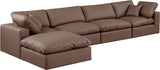 Comfy Brown Vegan Leather Modular Sectional 188Brown-Sec5A Meridian Furniture