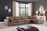 Comfy Brown Vegan Leather Modular Sectional 188Brown-Sec5A Meridian Furniture