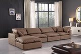 Comfy Brown Vegan Leather Modular Sectional 188Brown-Sec5A Meridian Furniture