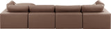 Comfy Brown Vegan Leather Modular Sectional 188Brown-Sec5A Meridian Furniture