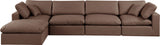 Comfy Brown Vegan Leather Modular Sectional 188Brown-Sec5A Meridian Furniture