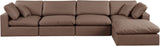 Comfy Brown Vegan Leather Modular Sectional 188Brown-Sec5A Meridian Furniture