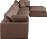 Comfy Brown Vegan Leather Modular Sectional 188Brown-Sec5A Meridian Furniture