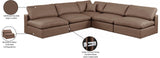 Comfy Brown Vegan Leather Modular Sectional 188Brown-Sec5B Meridian Furniture