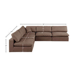 Comfy Brown Vegan Leather Modular Sectional 188Brown-Sec5B Meridian Furniture