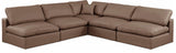 Comfy Brown Vegan Leather Modular Sectional 188Brown-Sec5B Meridian Furniture