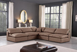 Comfy Brown Vegan Leather Modular Sectional 188Brown-Sec5B Meridian Furniture