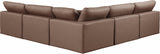 Comfy Brown Vegan Leather Modular Sectional 188Brown-Sec5B Meridian Furniture