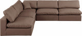 Comfy Brown Vegan Leather Modular Sectional 188Brown-Sec5B Meridian Furniture