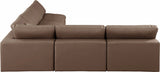 Comfy Brown Vegan Leather Modular Sectional 188Brown-Sec5B Meridian Furniture