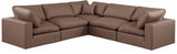 Comfy Brown Vegan Leather Modular Sectional 188Brown-Sec5C Meridian Furniture