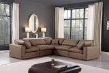 Comfy Brown Vegan Leather Modular Sectional 188Brown-Sec5C Meridian Furniture