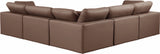 Comfy Brown Vegan Leather Modular Sectional 188Brown-Sec5C Meridian Furniture