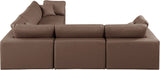 Comfy Brown Vegan Leather Modular Sectional 188Brown-Sec5C Meridian Furniture