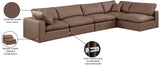 Comfy Brown Vegan Leather Modular Sectional 188Brown-Sec5D Meridian Furniture