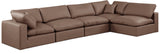 Comfy Brown Vegan Leather Modular Sectional 188Brown-Sec5D Meridian Furniture