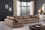 Comfy Brown Vegan Leather Modular Sectional 188Brown-Sec5D Meridian Furniture