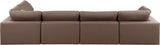 Comfy Brown Vegan Leather Modular Sectional 188Brown-Sec5D Meridian Furniture