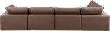 Comfy Brown Vegan Leather Modular Sectional 188Brown-Sec5D Meridian Furniture