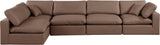 Comfy Brown Vegan Leather Modular Sectional 188Brown-Sec5D Meridian Furniture