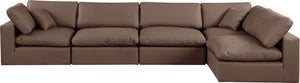 Comfy Brown Vegan Leather Modular Sectional 188Brown-Sec5D Meridian Furniture