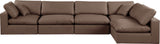 Comfy Brown Vegan Leather Modular Sectional 188Brown-Sec5D Meridian Furniture