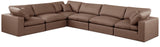 Comfy Brown Vegan Leather Modular Sectional 188Brown-Sec6A Meridian Furniture