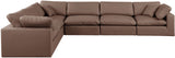 Comfy Brown Vegan Leather Modular Sectional 188Brown-Sec6A Meridian Furniture