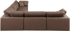 Comfy Brown Vegan Leather Modular Sectional 188Brown-Sec6A Meridian Furniture