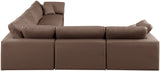 Comfy Brown Vegan Leather Modular Sectional 188Brown-Sec6A Meridian Furniture