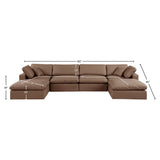 Comfy Brown Vegan Leather Modular Sectional 188Brown-Sec6B Meridian Furniture