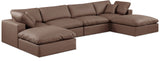 Comfy Brown Vegan Leather Modular Sectional 188Brown-Sec6B Meridian Furniture