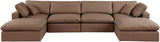 Comfy Brown Vegan Leather Modular Sectional 188Brown-Sec6B Meridian Furniture