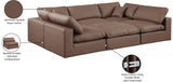 Comfy Brown Vegan Leather Modular Sectional 188Brown-Sec6C Meridian Furniture