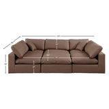 Comfy Brown Vegan Leather Modular Sectional 188Brown-Sec6C Meridian Furniture