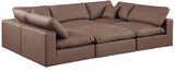 Comfy Brown Vegan Leather Modular Sectional 188Brown-Sec6C Meridian Furniture