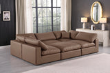 Comfy Brown Vegan Leather Modular Sectional 188Brown-Sec6C Meridian Furniture