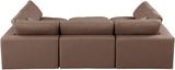 Comfy Brown Vegan Leather Modular Sectional 188Brown-Sec6C Meridian Furniture