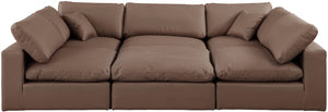 Comfy Brown Vegan Leather Modular Sectional 188Brown-Sec6C Meridian Furniture