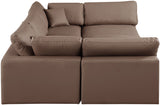 Comfy Brown Vegan Leather Modular Sectional 188Brown-Sec6C Meridian Furniture