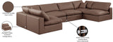 Comfy Brown Vegan Leather Modular Sectional 188Brown-Sec6D Meridian Furniture