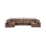 Comfy Brown Vegan Leather Modular Sectional 188Brown-Sec6D Meridian Furniture