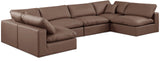 Comfy Brown Vegan Leather Modular Sectional 188Brown-Sec6D Meridian Furniture