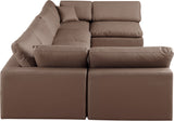 Comfy Brown Vegan Leather Modular Sectional 188Brown-Sec6D Meridian Furniture