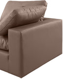 Comfy Brown Vegan Leather Modular Sectional 188Brown-Sec6D Meridian Furniture