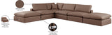 Comfy Brown Vegan Leather Modular Sectional 188Brown-Sec6E Meridian Furniture