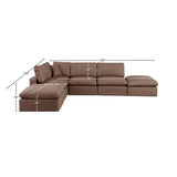 Comfy Brown Vegan Leather Modular Sectional 188Brown-Sec6E Meridian Furniture