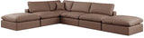 Comfy Brown Vegan Leather Modular Sectional 188Brown-Sec6E Meridian Furniture